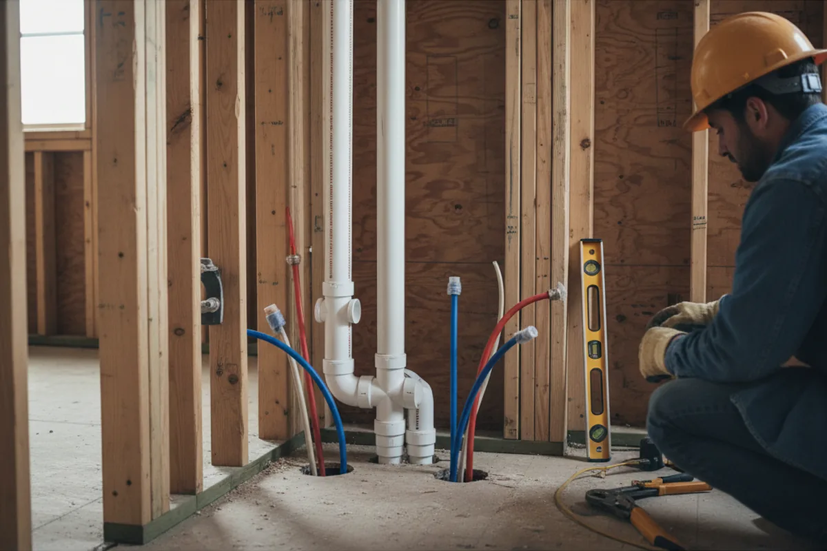 Drain and supply rough-in during Garbage Disposal Repair in Oak View